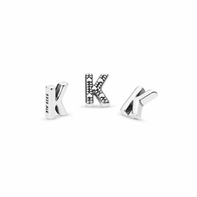Pandora Letter K Petite Locket Charm Silver Egypt NZ8593047